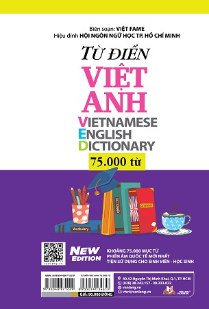 Sách Từ Điển Việt - Anh 75.000 Từ - Việt Fame (Tái bản 2024)