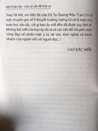 Vật Lý Hiện Đại: Mốt Số Vấn Đề Thời Sự Cao Chi