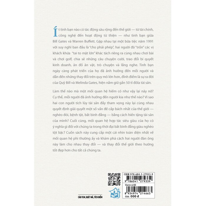 Warren Và Bill - Gates, Buffett Và Tình Bạn Đã Thay Đổi Thế Giới (Anthony McCarten)