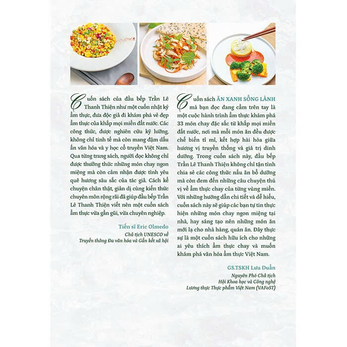 Sách Ăn Xanh Sống Lành - 33 Món Chay Thực Dưỡng Thuần Việt (Trần Lê Thanh Thiện)