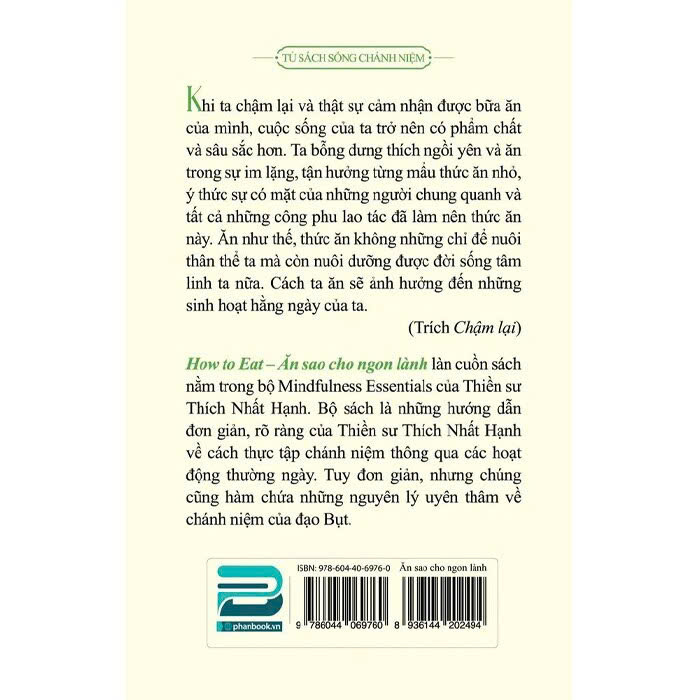 Sách Ăn Sao Cho Ngon Lành - Thích Nhất Hạnh