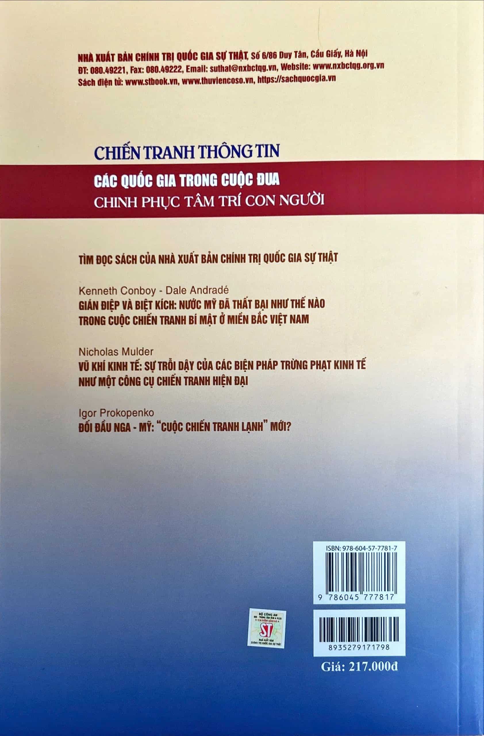 Sách Chiến tranh thông tin: Các quốc gia trong cuộc đua chinh phục tâm trí con người (sách tham khảo) David Colon