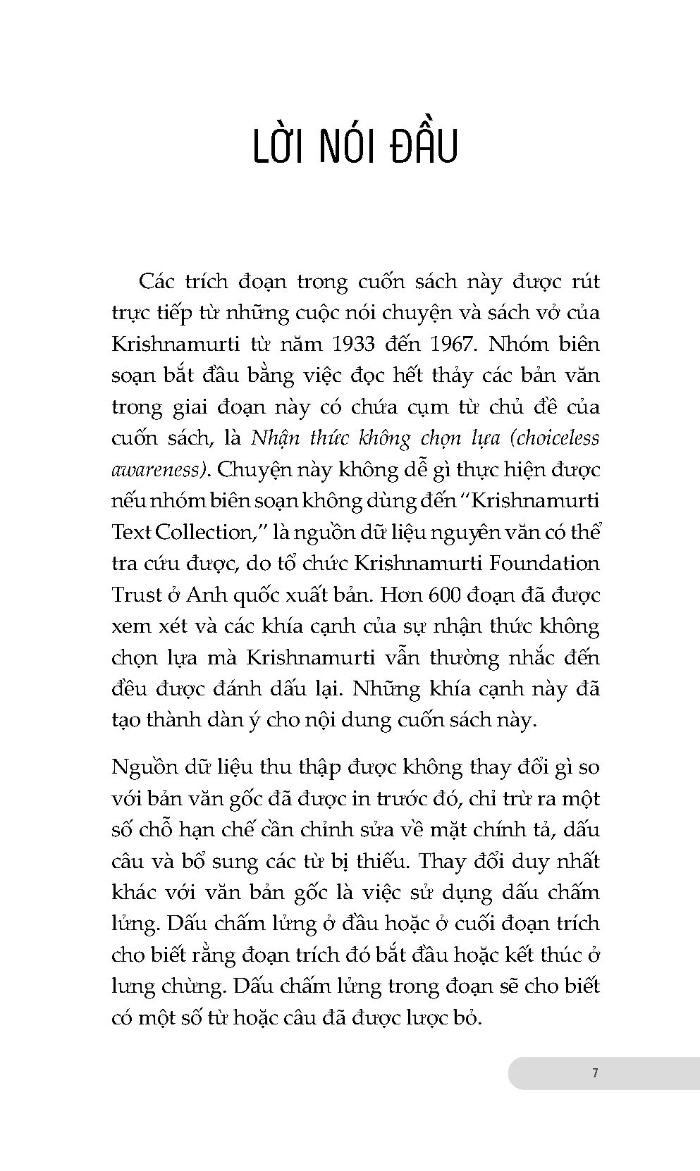 Sách Nhận Thức Không Chọn Lựa (J. Krishnamurti)