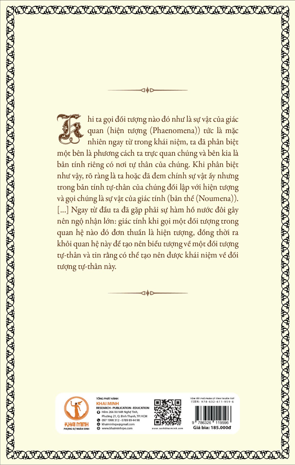 Sách Tóm tắt Phê phán lý tính thuần túy - Thích Nguyên Pháp