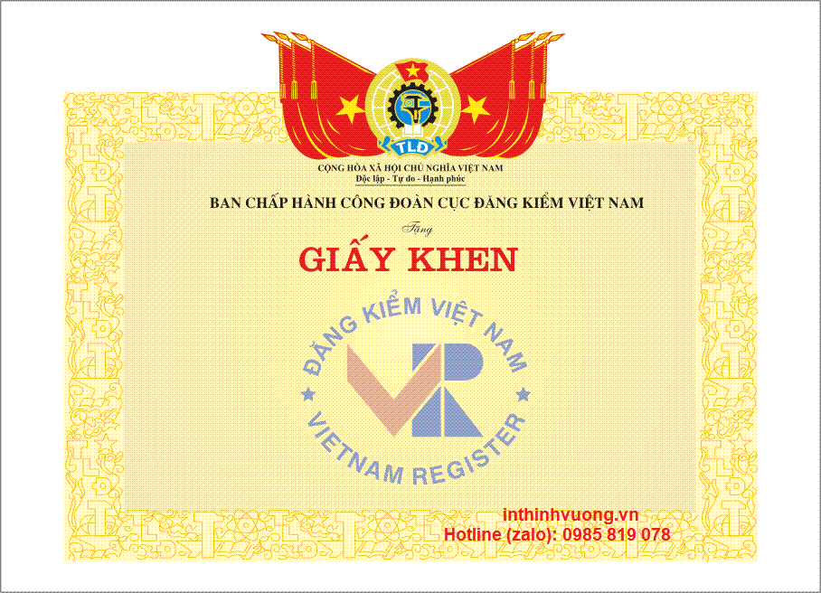 in giấy khen công đoàn