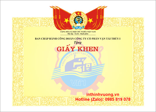 in giấy khen công đoàn