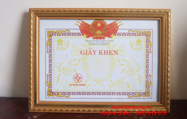 khung giấy khen giá rẻ ở hà nội