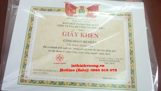 in giấy khen công đoàn