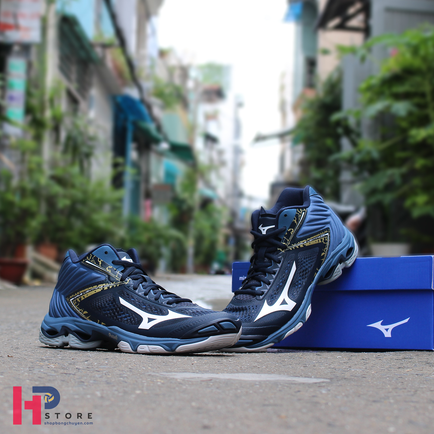 Giày bóng chuyền Mizuno Wave Lightning Z5 Mid - Xanh Đen