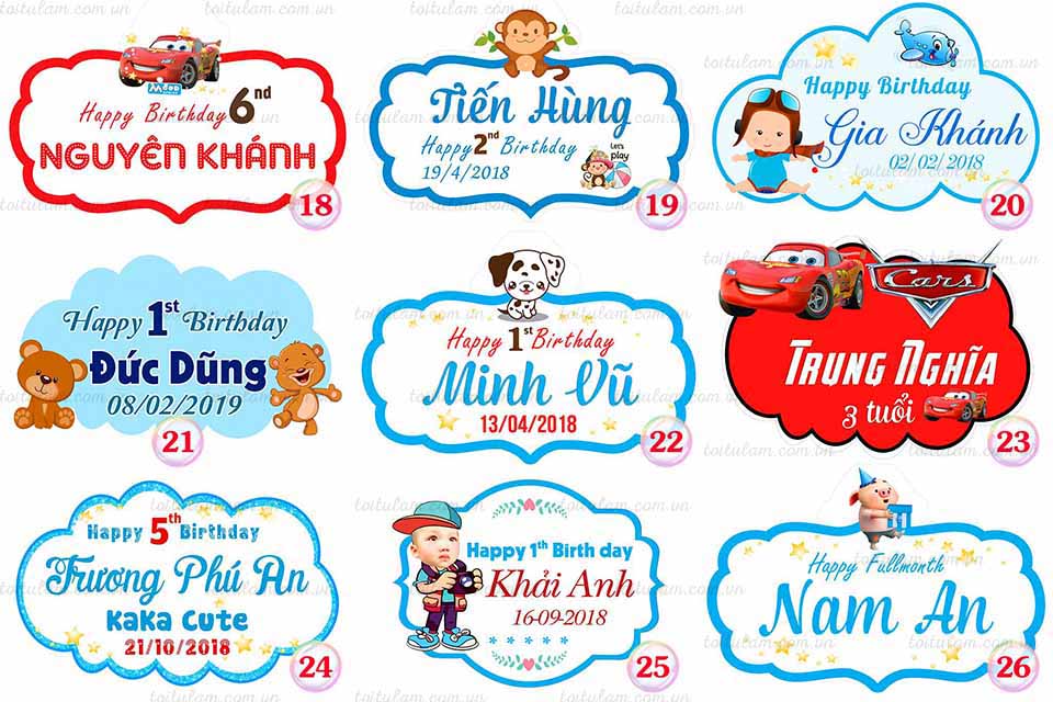 Hình chibi bảng tên sinh nhật cho bé gái đa dạng các mẫu  Lazadavn