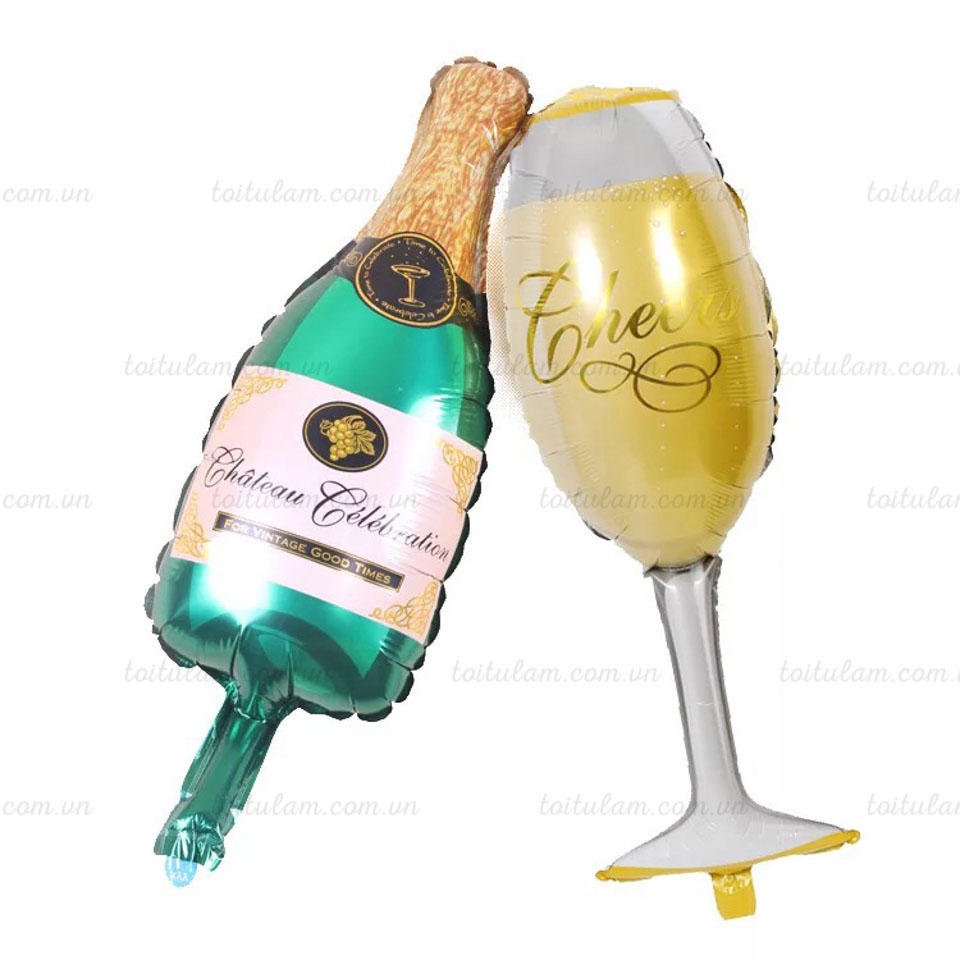Bóng bay hình chai rượu ly rượu vương miện size đại trang trí sinh nhật  TA011 | Shopee Việt Nam