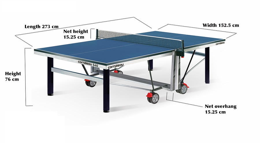 Các kích thước bàn bóng bàn đạt tiêu chuẩn thi đấu ITTF năm 2017