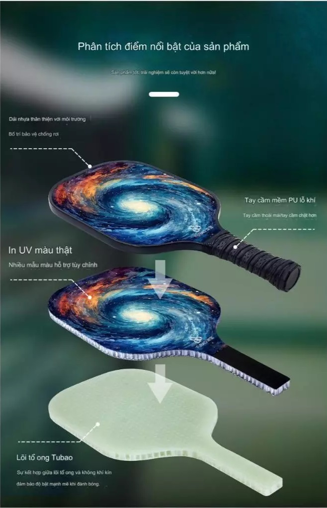 Cấu tạo vợt Pickleball Tubao