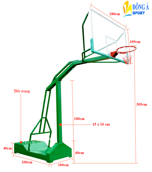 Kích thước trụ bóng rổ TT-501