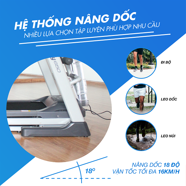 Hệ thống nâng dốc lựa chọn được nhiều bài tập luyện đa dạng