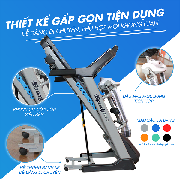Thiết kế tiện dụng của máy chạy bộ điện Mofit Speedy 650