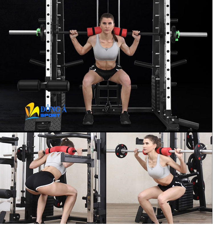 Đẩy tạ kết hợp với squats