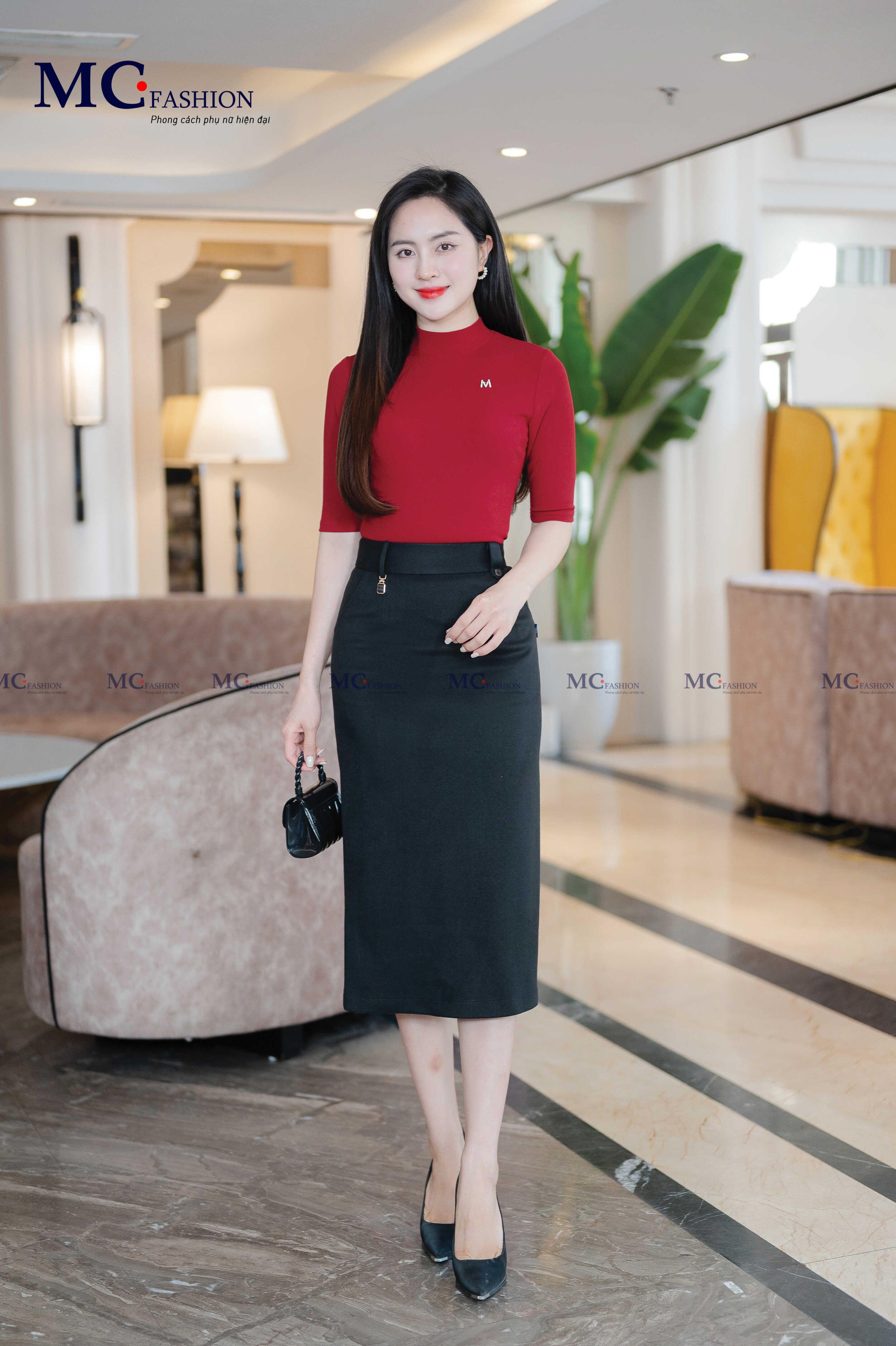 Chân váy dạ suông dài CV0673