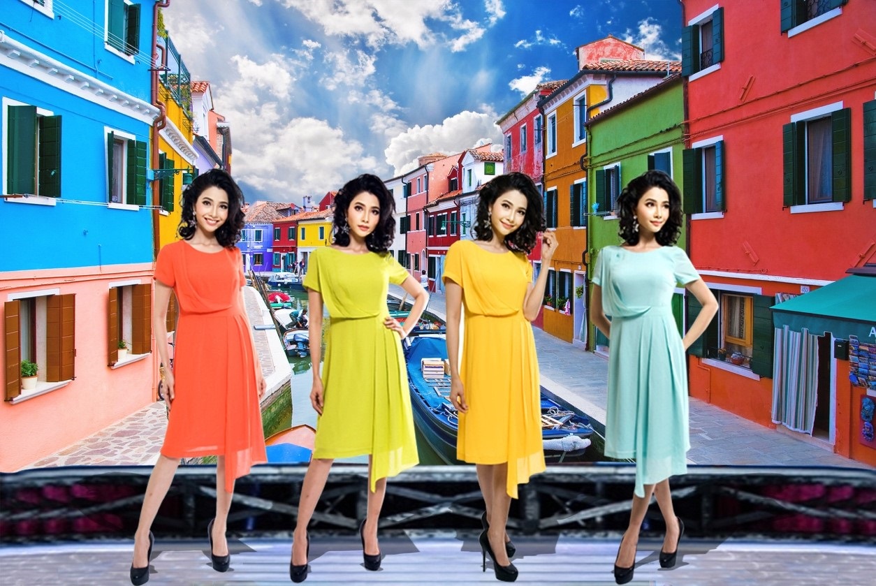 BST “The color of Burano” – dành riêng cho những cô nàng ưa thích sự nổi bật.