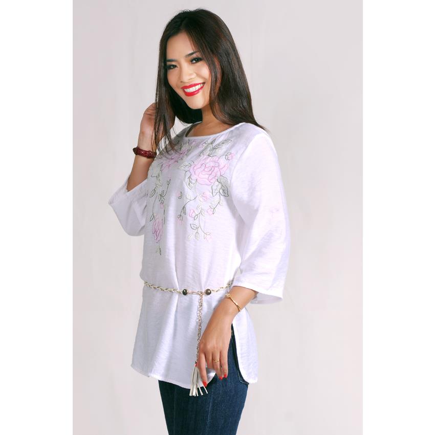 Áo Cổ Thuyền Thêu Hoa BLAT0029A-07