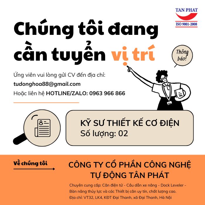 TUYỂN DỤNG KỸ SƯ CƠ ĐIỆN - HÀ NỘI