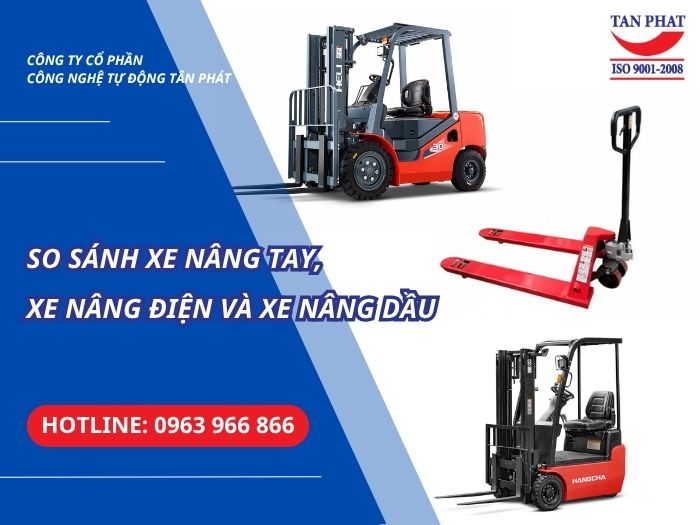 Xe nâng tay, xe nâng điện và xe nâng dầu: Có gì khác biệt khi sử dụng cầu lên container?