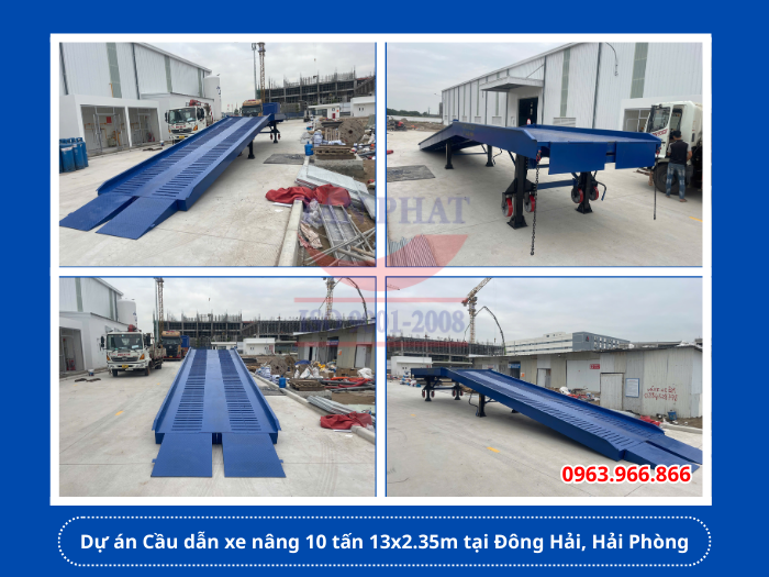 Sản xuất, lắp đặt và hoàn thiện cầu lên container Hải Phòng