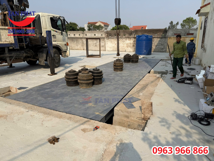 Hoàn thiện lắp đặt cân điện tử 80 tấn tại Ninh Bình