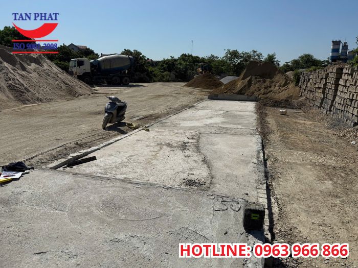 Móng trạm cân hoàn thiện tại Đông Anh, Hà Nội