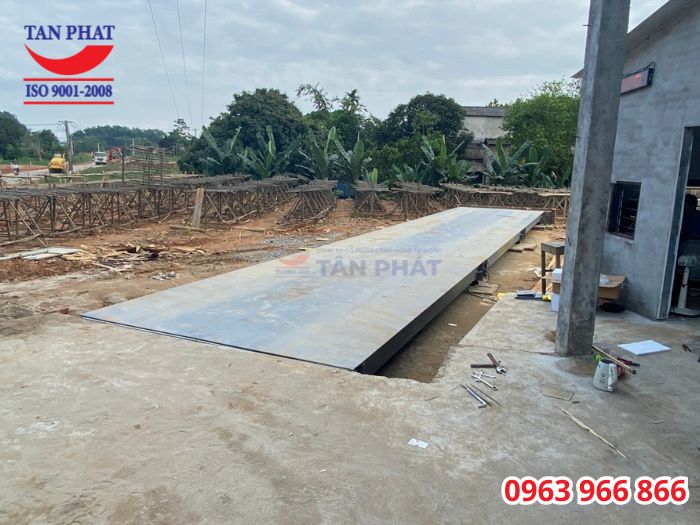 Cân ô tô 100 tấn, kích thước 16x3m lắp đặt hoàn thiện tại Hạ Hòa, Phú Thọ