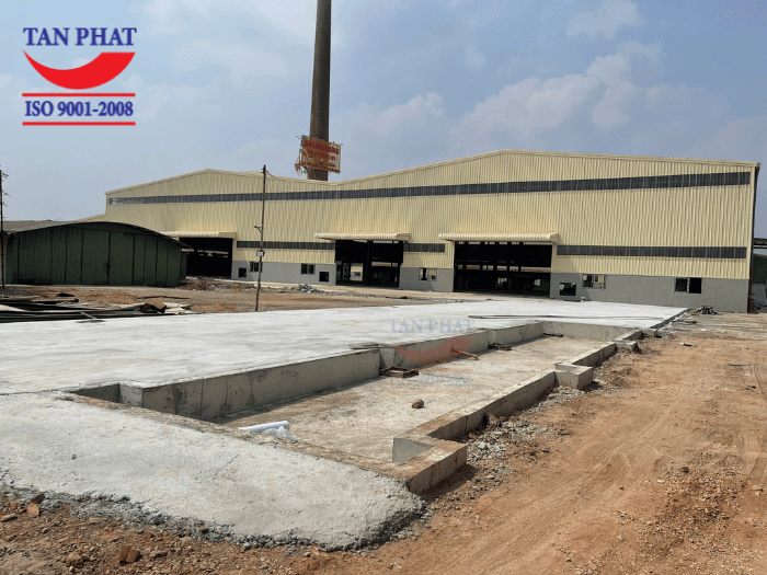 Móng cân ô tô được thi công hoàn thiện, sẵn sàng hạ cân
