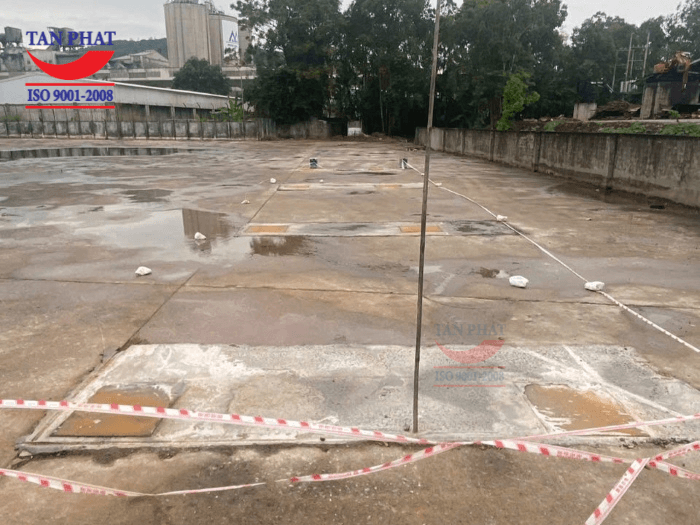 Vị trí lắp đặt bàn cân có sẵn, Tân Phát cung cấp và lắp đặt hệ thống trạm cân, thiết bị vào vị trí khách hàng mong muốn