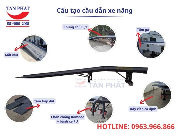 Cấu tạo cầu dẫn xe nâng