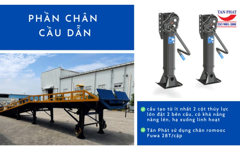 Cặp chân chống Romooc cầu dẫn xe nâng 6 tấn