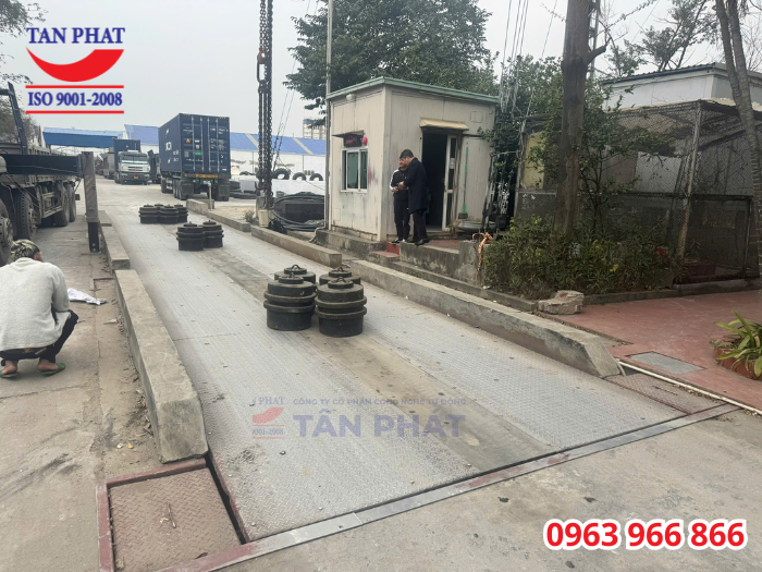Quá trình kiểm định trạm cân điện tử 120 tấn tại TP. Hải Phòng