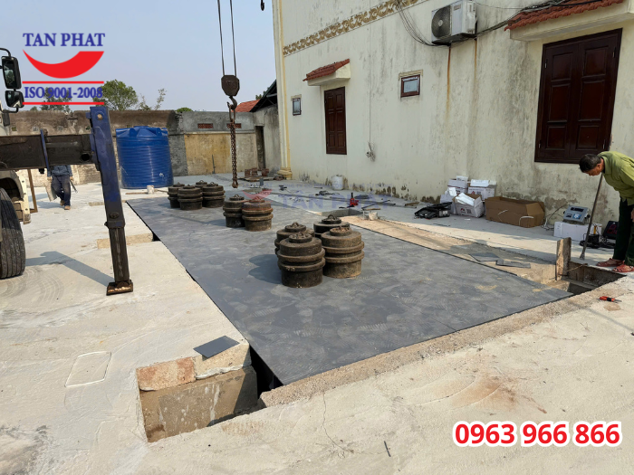 Cân điện tử 80 tấn lắp đặt hoàn thiện tại Ninh Bình