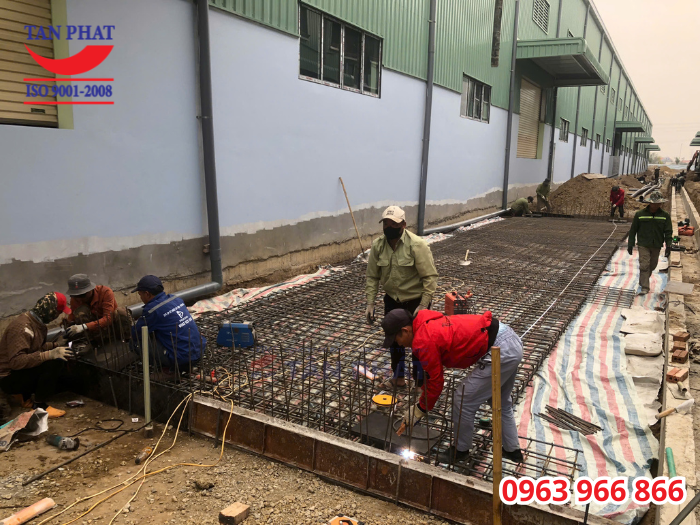 Quá trình thi công móng cân cho hệ thống trạm cân 100 tấn 18x3m tại Hưng Yên