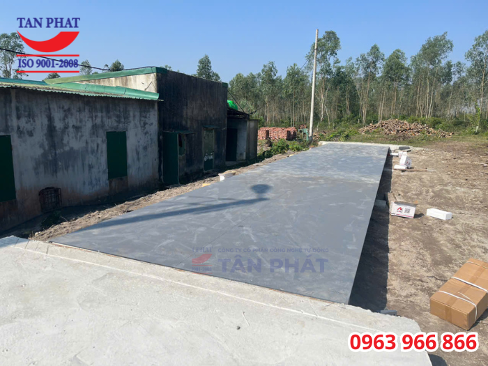 Trạm cân ô tô điện tử 80 tấn, dài 18m lắp đặt hoàn chỉnh tại Hồng Lĩnh, Hà Tĩnh