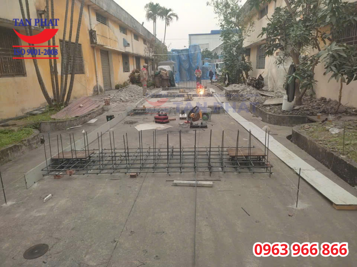 Quá trình thi công bệ đỡ bàn cân tại Kiến An, Hải Phòng