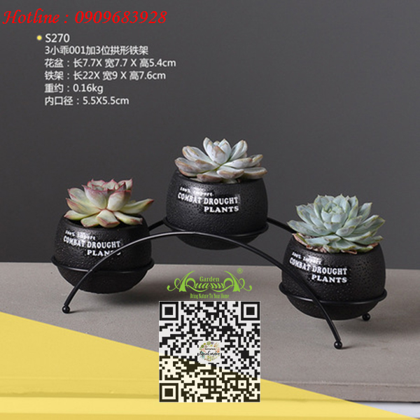 Gốm Đen Cầu Khung Sắt - Aquagarden