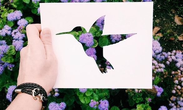 Tô màu cho tranh cắt giấy với khung cảnh thiên nhiên thơ mộng