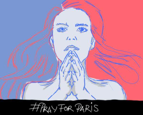 Bộ tranh Pray for Paris đầy ý nghĩa được vẽ bằng bút S Pen