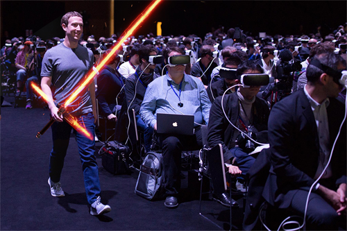 Ảnh chế CEO Facebook đi giữa hàng người đeo kính VR