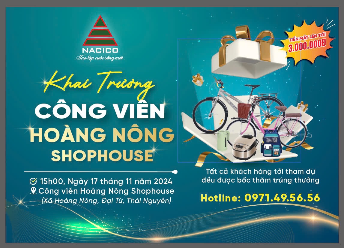Công Viên Hoàng Nông Shophouse Tưng Bừng Khai Trương – Đón Nhận Nét Đẹp Thiên Nhiên Tại Đại Từ, Thái Nguyên!