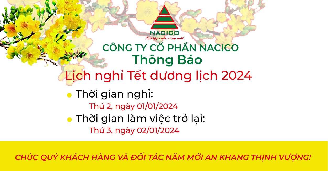THÔNG BÁO LỊCH NGHỈ TẾT DƯƠNG LỊCH 2024