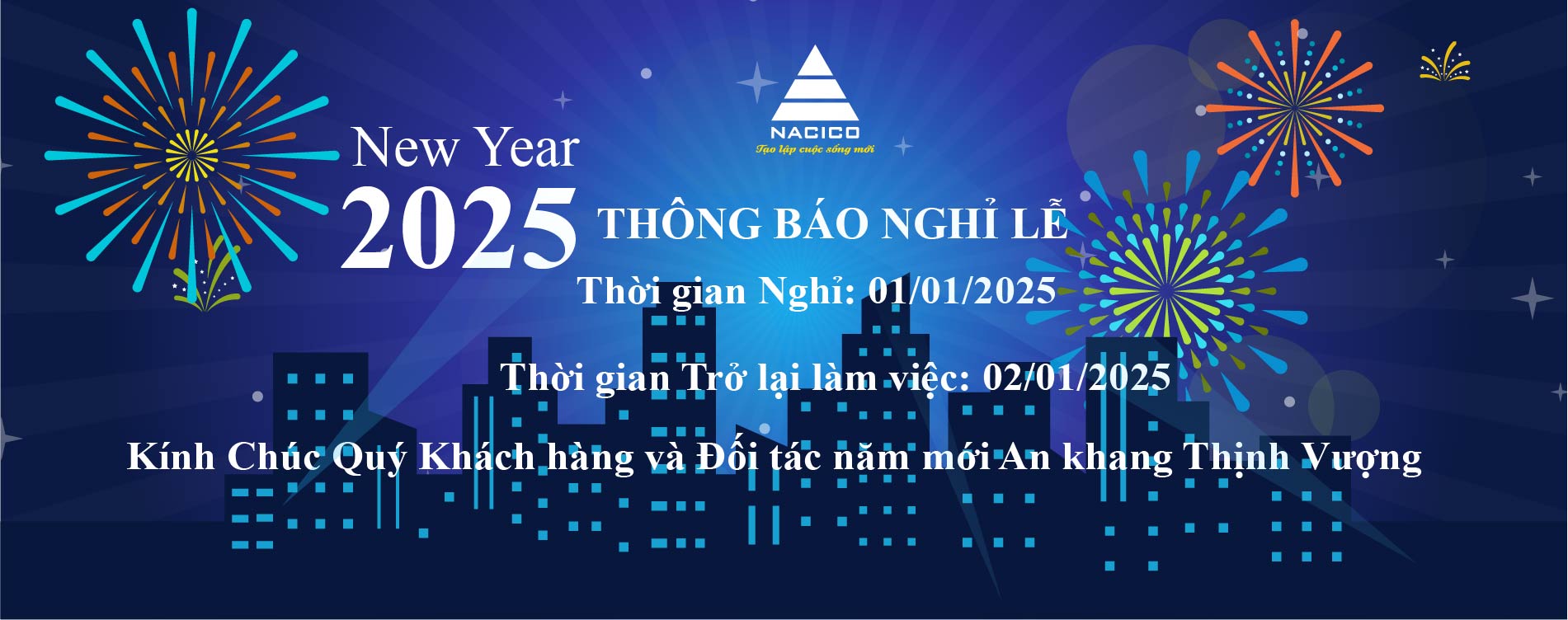 THÔNG BÁO NGHỈ TẾT DƯƠNG LỊCH 2025