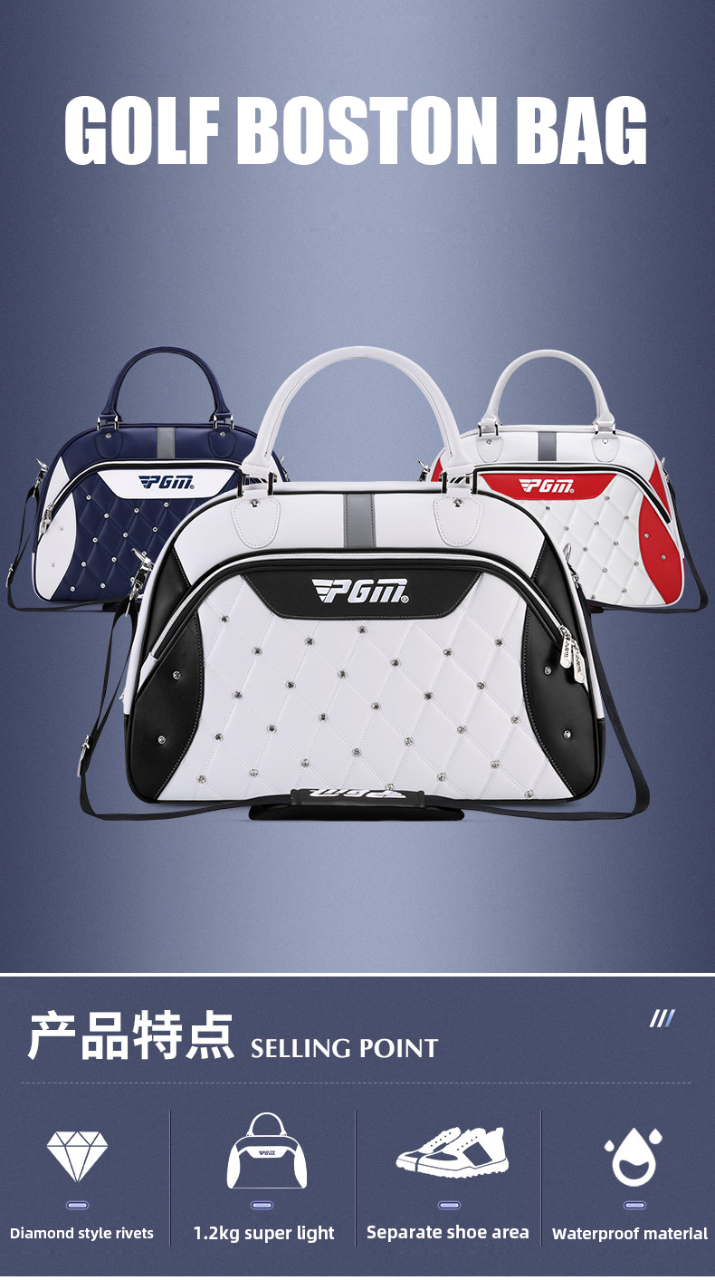TÚI XÁCH TAY GOLF DA CAO CẤP - PGM GOLF BOSTON BAG - YWB037 5 h41a6aab1fcab473292ab7f64e0f4e07dk