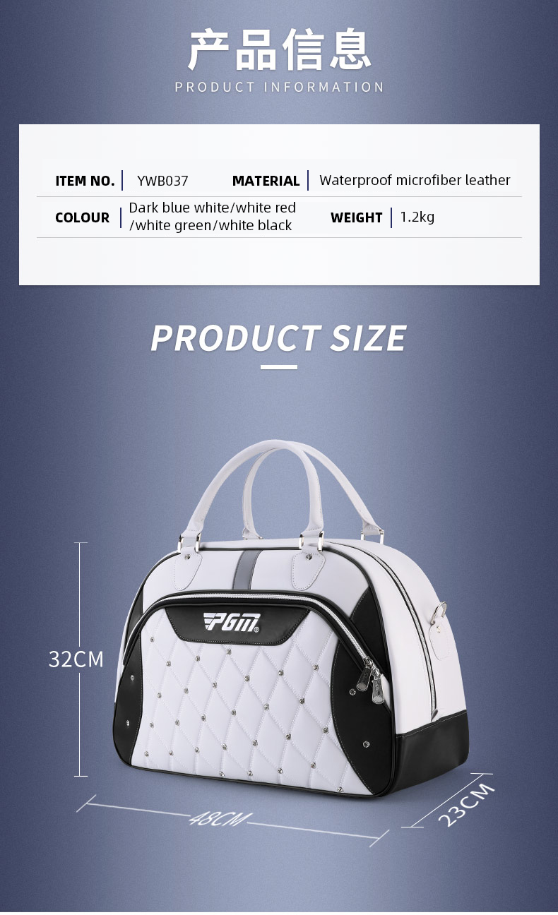 TÚI XÁCH TAY GOLF DA CAO CẤP - PGM GOLF BOSTON BAG - YWB037 6 h9b4107fc6e614c669128aef91a785682f