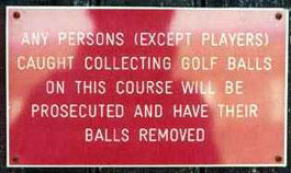 cảnh báo trên sân golf