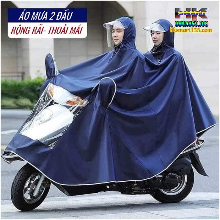 Áo mưa phản quang có kính che mặt